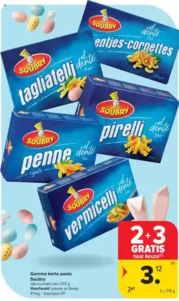 Carrefour Market Gamma korte pasta Soubry aanbieding