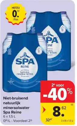 Carrefour Market Niet-bruisend natuurlijk mineraalwater Spa Reine aanbieding