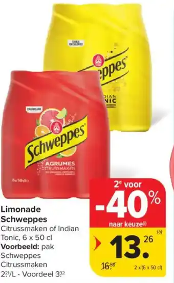 Carrefour Market Limonade Schweppes aanbieding