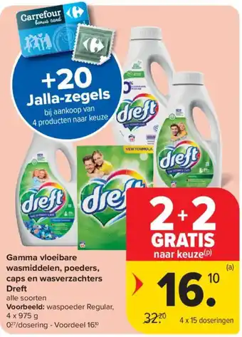 Carrefour Market Gamma vloeibare wasmiddelen, poeders, Dreft aanbieding