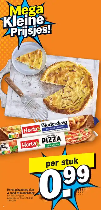 Albert Heijn Herta pizzadeeg dun & rond of bladerdeeg aanbieding