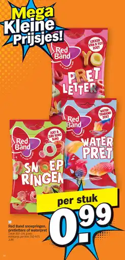 Albert Heijn Red Band snoepringen, pretletters of waterpret aanbieding