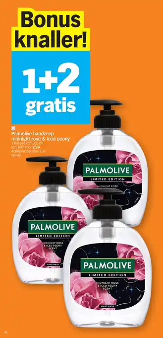 Albert Heijn Palmolive handzeep midnight rose & iced peony aanbieding