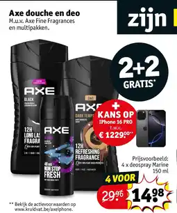 Kruidvat Axe douche en deo aanbieding