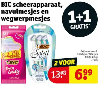 Kruidvat BIC scheerapparaat, navulmesjes en wegwerpmesjes aanbieding