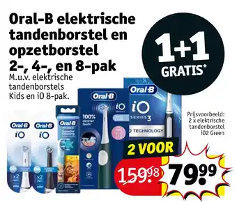 Kruidvat Oral-B elektrische tandenborstel en opzetborstel 2-, 4-, en 8-pak aanbieding