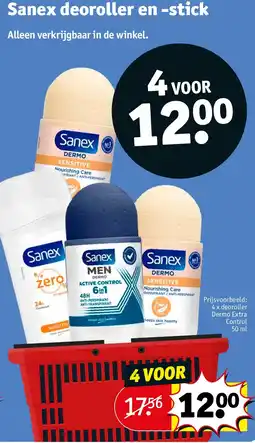 Kruidvat Sanex deoroller en -stick aanbieding