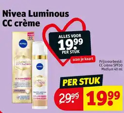 Kruidvat Nivea Luminous CC crème aanbieding