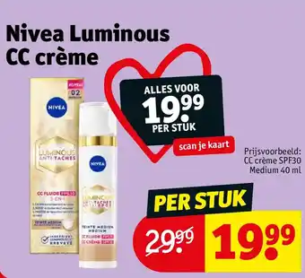 Kruidvat Nivea Luminous CC crème aanbieding