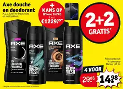 Kruidvat Axe douche en deodorant aanbieding