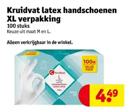 Kruidvat Kruidvat latex handschoenen XL verpakking aanbieding