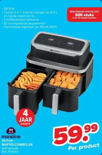 Carrefour Airfryer MAF10LCOMBO-24 aanbieding