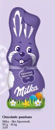 Delhaize Chocolade paashaas milka met alpenmelk aanbieding