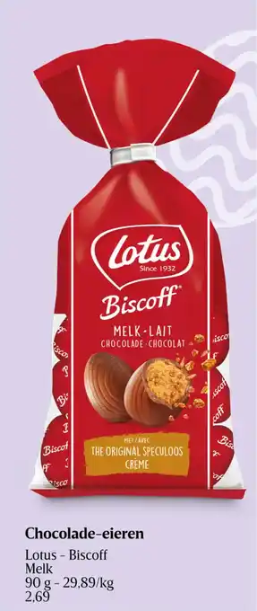 Delhaize Chocolade eieren lotus biscoff melk aanbieding