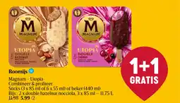 Delhaize Roomijs magnum utopia  double hazelnut nocciola aanbieding