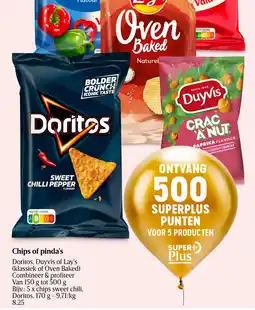 Delhaize Chips of pinda's doritos duyvis of lay's chips sweet chili doritos aanbieding