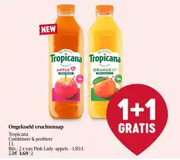 Delhaize Ongekoeld vruchtensap tropicanavan pink lady appels aanbieding