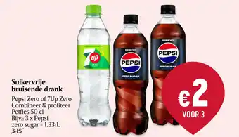 Delhaize Suikervrije bruisende drank pepsi zero of 7up zero aanbieding