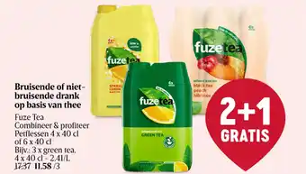 Delhaize Bruisende of niet bruisende drank op basis van thee fuzetea green tea aanbieding