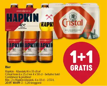 Delhaize Bier Hapkin Klassiek of Cristal aanbieding