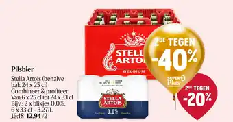 Delhaize Pilsbier stella artois blikjes 0,0% aanbieding