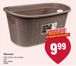 Delhaize Wasmand grijs bruin wit of taupe aanbieding