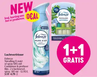 Delhaize Luchtverfrisser febreze Navulling  of spray aanbieding