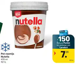 Carrefour Market Pot roomijs Nutella aanbieding