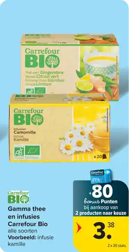 Carrefour Market Gamma thee en infusies Carrefour Bio aanbieding