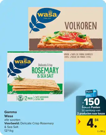 Carrefour Market Gamma Wasa aanbieding