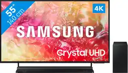 Coolblue Samsung Crystal UHD 55DU7100 (2024) + Barre de Son aanbieding