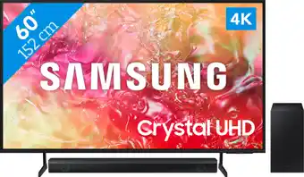 Coolblue Samsung Crystal UHD 60DU7100 (2024) + Barre de Son aanbieding