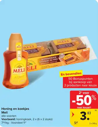 Carrefour Market Meli honing en koekjes aanbieding