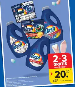 Carrefour Gamma vloeibare wasmiddelen en pods platinum dash aanbieding