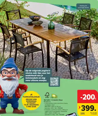 Carrefour Set tafel + 6 stoelen Gaya aanbieding