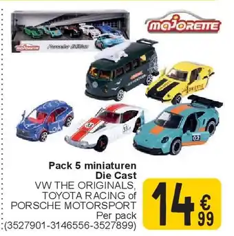 Cora Pack 5 miniaturen Die Cast aanbieding