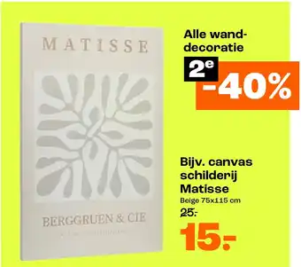 Kwantum canvas schilderij Matisse Beige 75x115 cm aanbieding