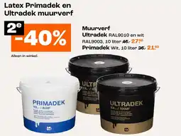 Kwantum Muurverf Ultradek RAL9010 en wit RAL9003, Pri aanbieding