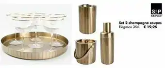 Multi bazar Set 2 champagne coupes elegance aanbieding