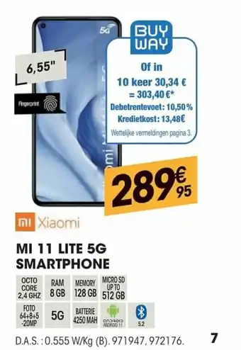 Electro Depot Xiaomi MI 11 Lite 5G Smartphone aanbieding