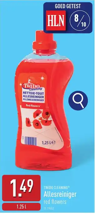 ALDI Twido cleaning Allesreiniger red flowers aanbieding