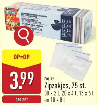 ALDI Folia Zipzakjes aanbieding