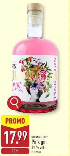 ALDI Strange luve Pink gin 40 % vol. aanbieding