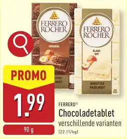 ALDI Ferrero Chocoladetablet aanbieding