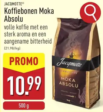 ALDI Jacqmotte Koffiebonen Moka Absolu aanbieding