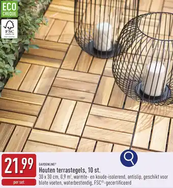 ALDI Gardenline Houten Terrastegels aanbieding