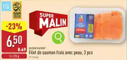 ALDI Golden seafood filet de saumon frais avec peau aanbieding