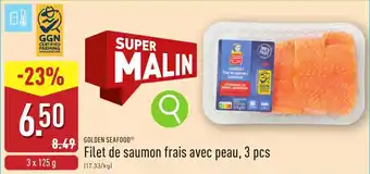 ALDI Golden seafood filet de saumon frais avec peau aanbieding