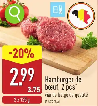 ALDI Hamburger de bœuf aanbieding