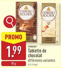 ALDI Ferrero Tablette de chocolat aanbieding